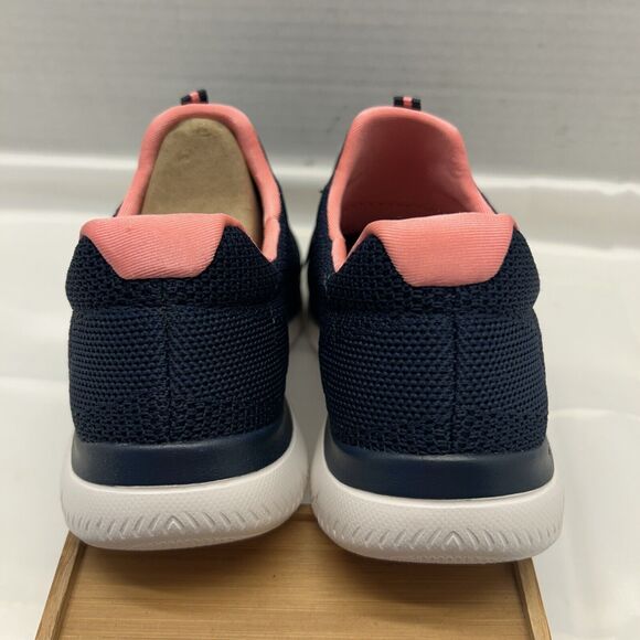 Skechers Summits Cool Classic Slip-On Sneaker Women Sz 9 Wide Fit Navy Pink NEW - Picture 8 of 9